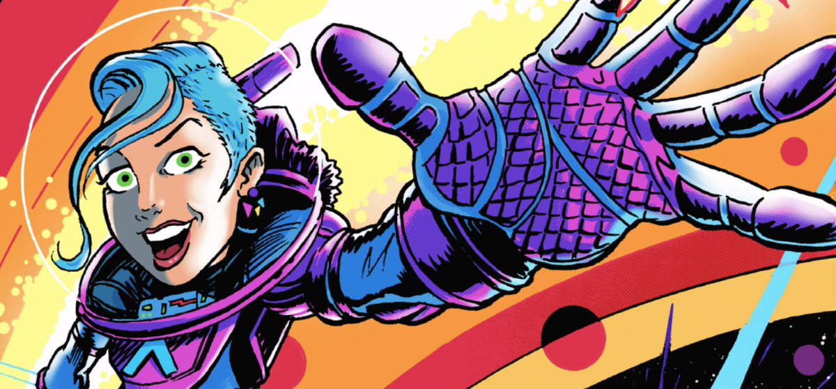 Illustration of space girl by Marcelo Baez for Comic Gong